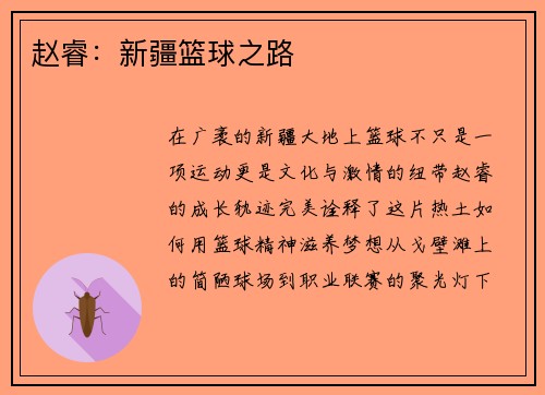 赵睿：新疆篮球之路